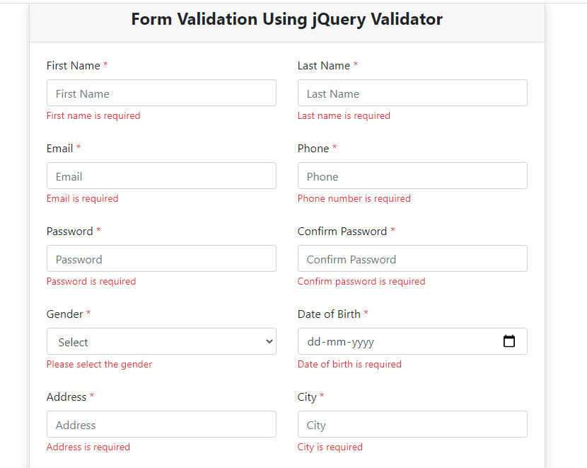 Client Side Form Validation in Laravel 8 Using jQuery Form Validation